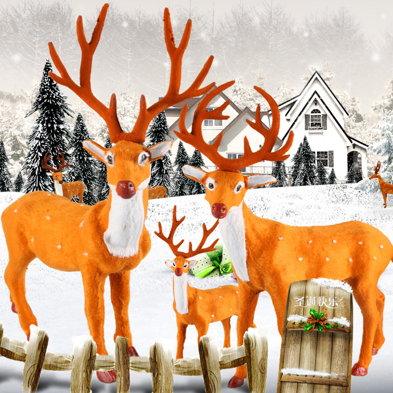 圣诞节礼品麋鹿公仔小鹿装饰摆件仿真鹿儿童圣诞装饰品树场景布置详情图4