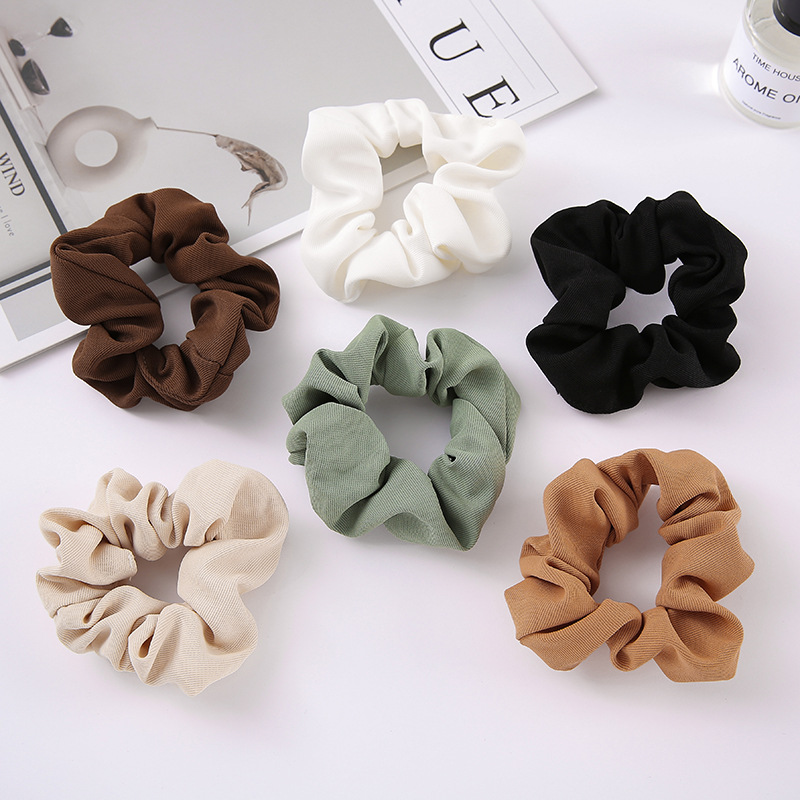 Cross-border large intestine circle, fashionable fabric twill hair band, popular bun hair rope, ponytail hair rope, large intestine circle hair accessory pic 5