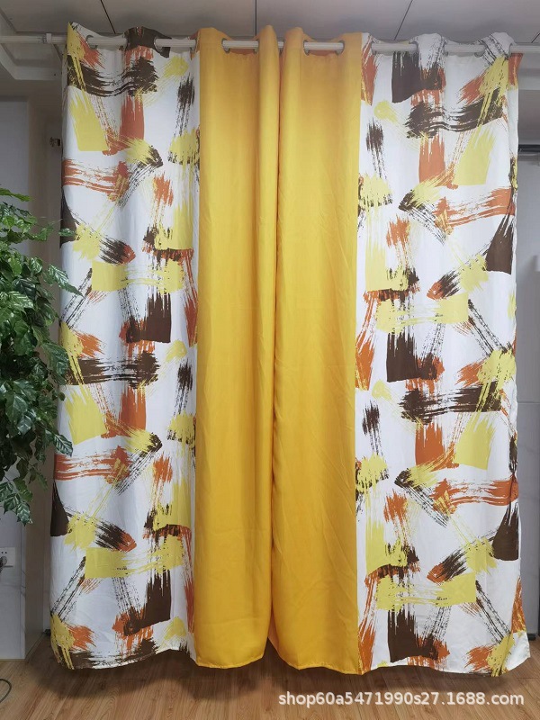 New Color Combination Printing Ink Garden Style Shading Curtain Living Room Bedroom Balcony Special Manufacturers Direct Sales details Picture