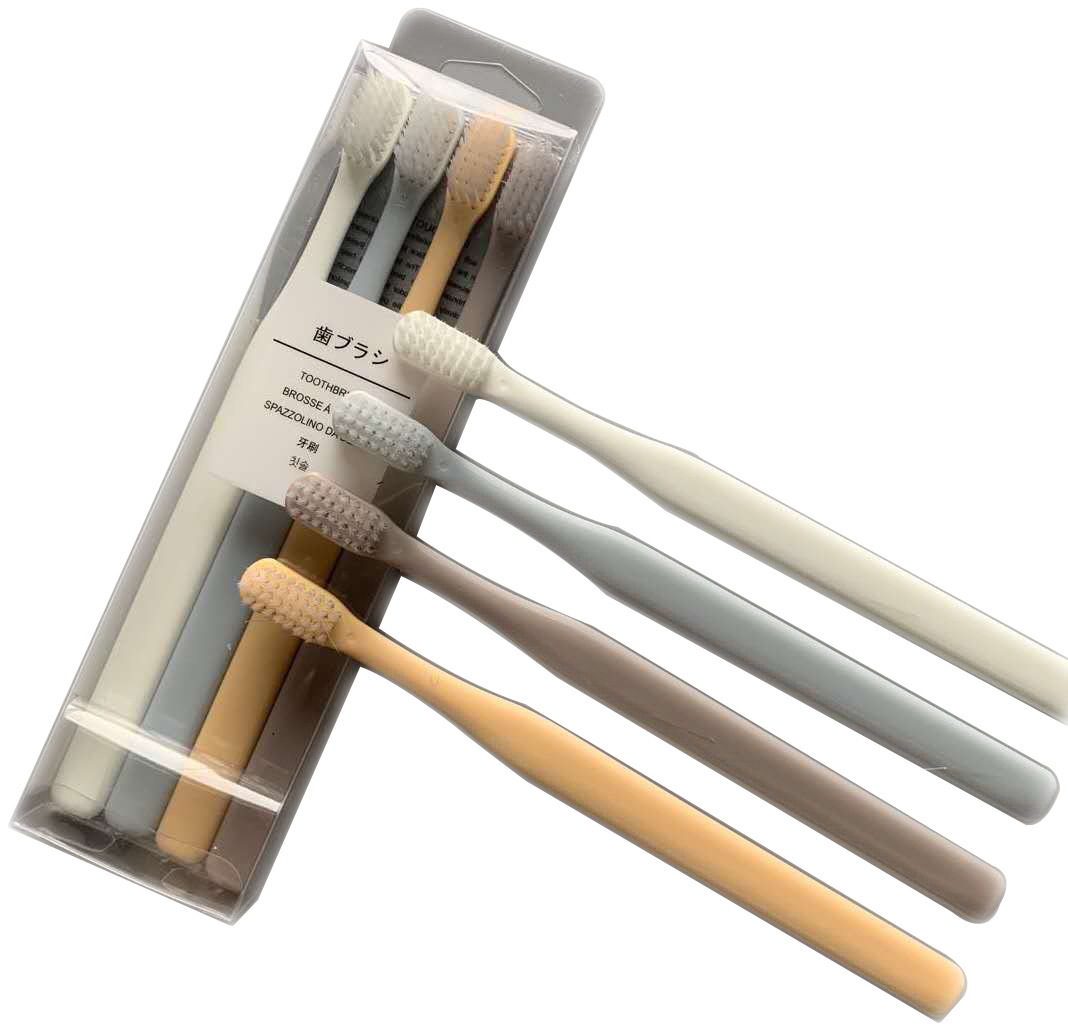 Macaron Japanese No Print 4 Good Products Of The Same Toothbrush Adult Small Head Soft Bristle Toothbrush 4 Family Toothbrush Item Picture