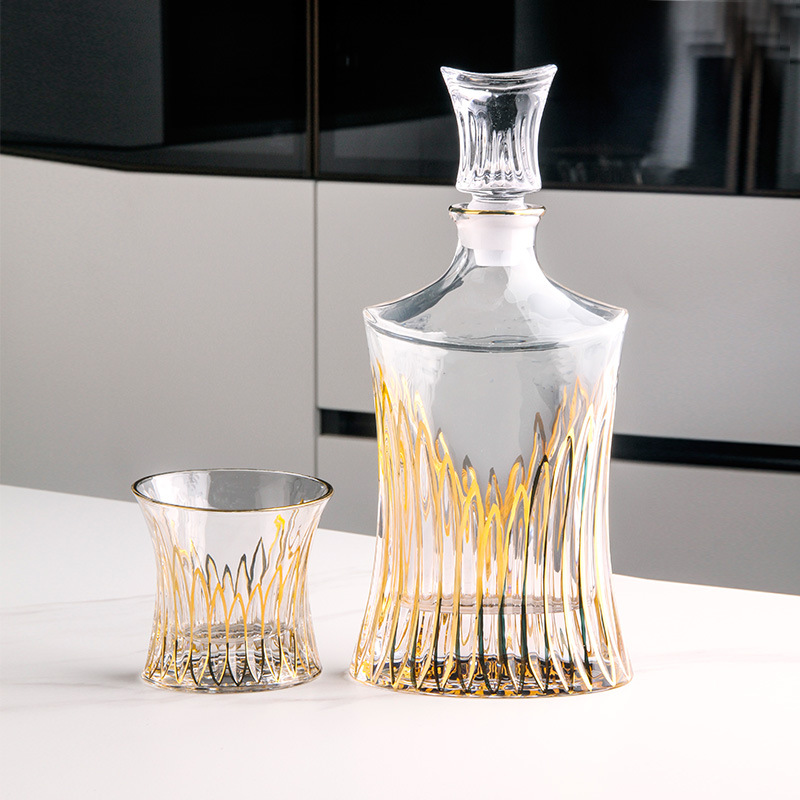 European Thickened High-End Whiskey Glass Set Large Wine Glass Crystal Glass Wine Bottle Creative Wine Set Home Wine Pot Gift Glass Products details Picture