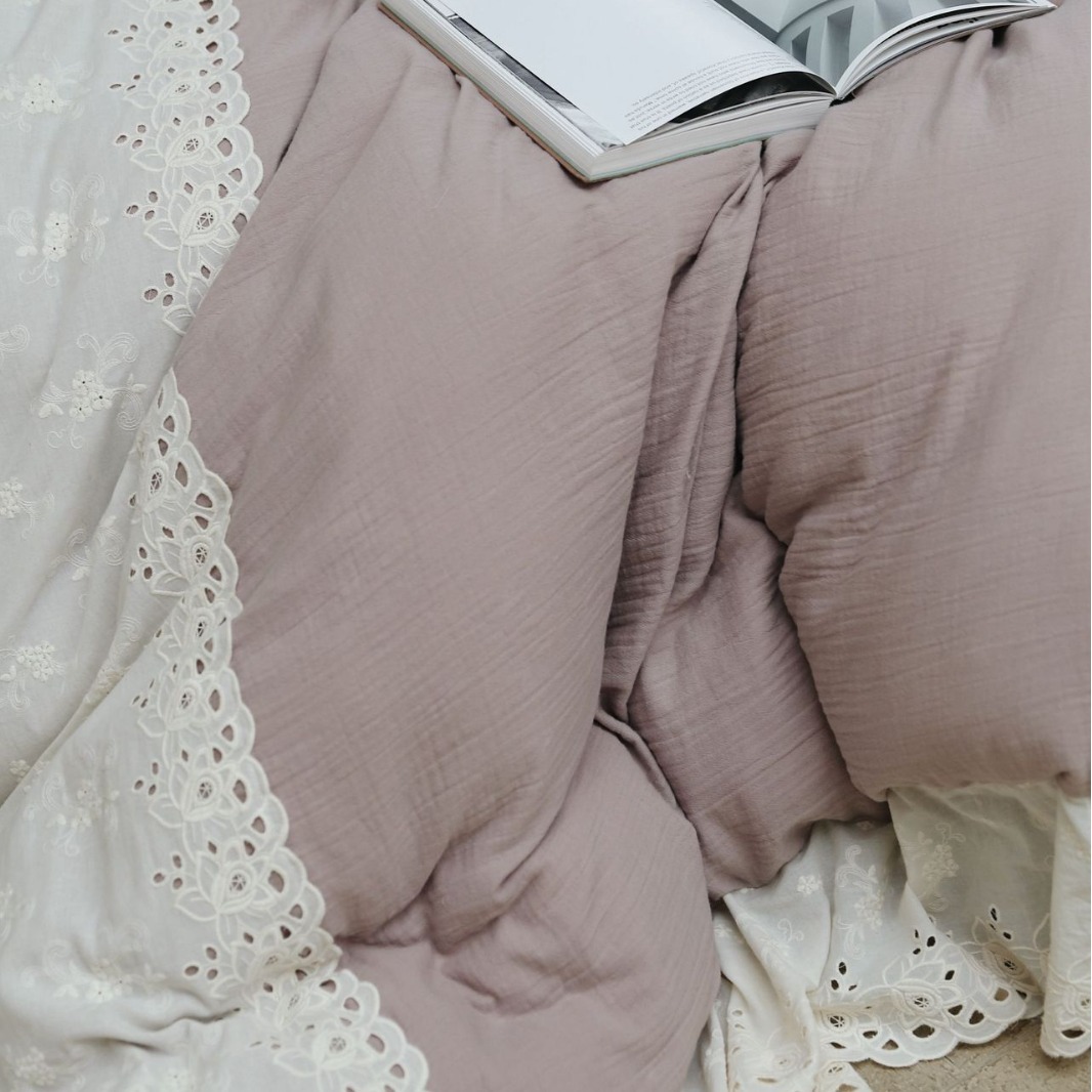Cotton Double Yarn 4-Piece Set Plain Lace Lace Set French Princess Style Bed Atmosphere 4-Piece Set Application Scenario