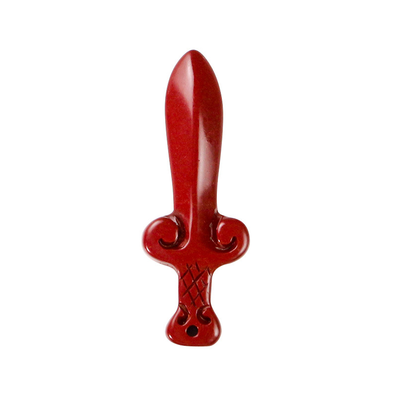 Cinnabar pendant DIY pendant, Chinese-style jewelry, Chinese-style accessories, purple gold sand cute little treasure sword, ethnic style creativity