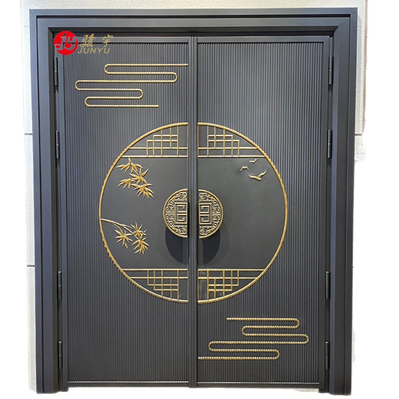 Wholesale luxury cast aluminum doors, double doors for villas, rural households, and rural entrance doors, zinc alloy entrance doors Item Picture