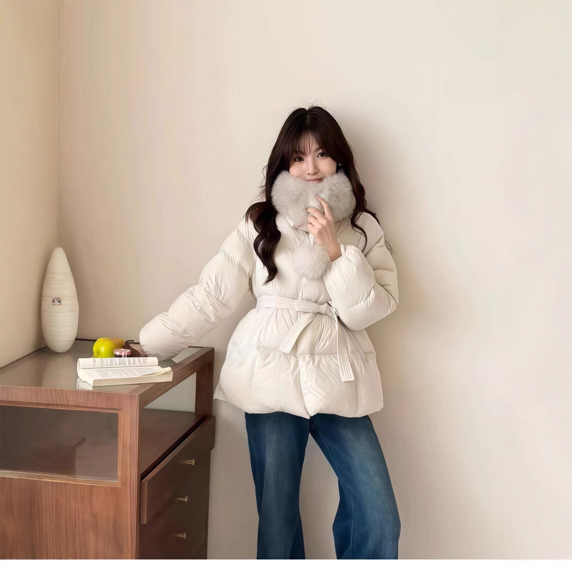 平湖羽绒服女款甜美百搭收腰气质90绒子白鸭绒小个子显瘦外套批发
