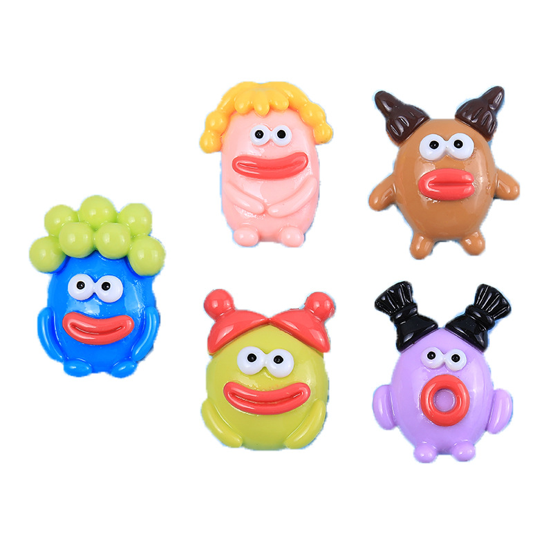 Resin Cartoon Sausage Big Mouth Monster Diy Accessories Cream Glue Phone Case Car Patch Hairpin Material Item Picture