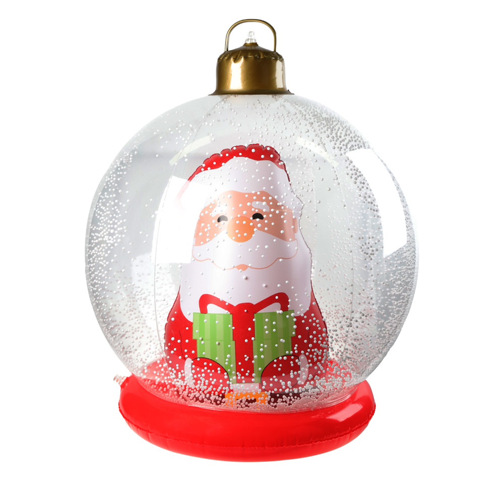 Cross-border new Christmas decoration, holiday outdoor courtyard arrangement cartoon transparent PVC inflatable Christmas ball Item Picture