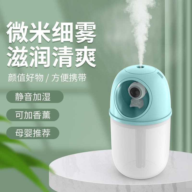 New space capsule usb humidifier Mini home bedroom colorful nightlight Car aromatherapy replenishing atomizer Application Scenario