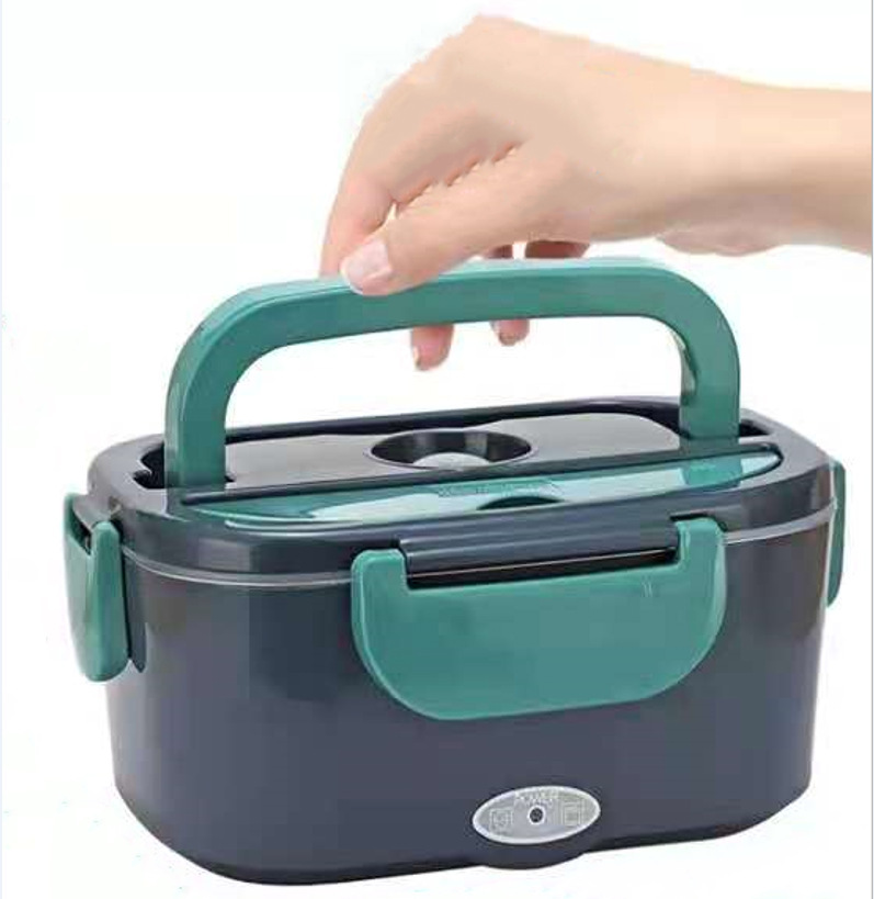 Electric lunch box Amazon explosion car home 2-in-1 plug-in portable water-free hot rice double voltage stainless steel bladder Item Picture
