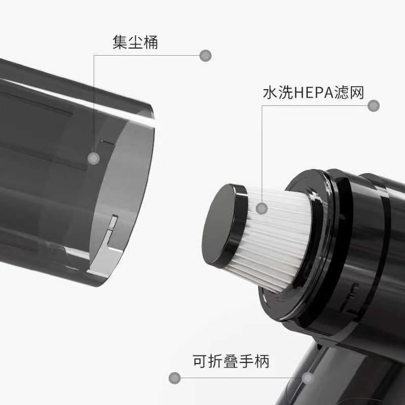 Wireless charging car vacuum cleaner, high-power and high-suction handheld car vacuum cleaner, cross-border automotive products Application Scenario