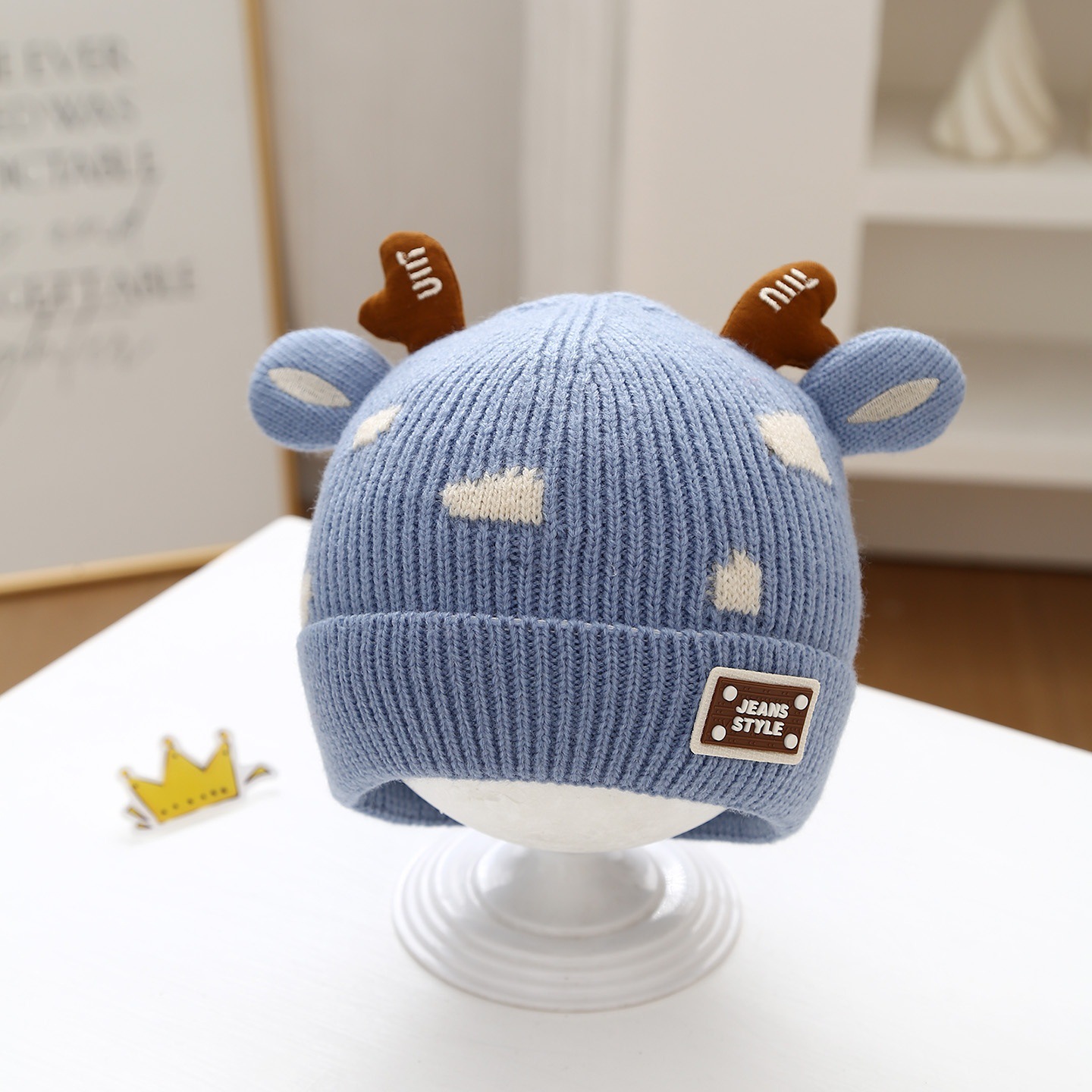 婴幼儿毛线帽简约百搭宝宝帽子冬季户外保暖防寒套头帽男童女童帽详情1