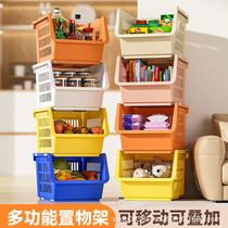 Kitchen storage rack Vegetable and fruit storage basket Multi-layer can superimpose mobile vegetable basket household snack toy storage rack