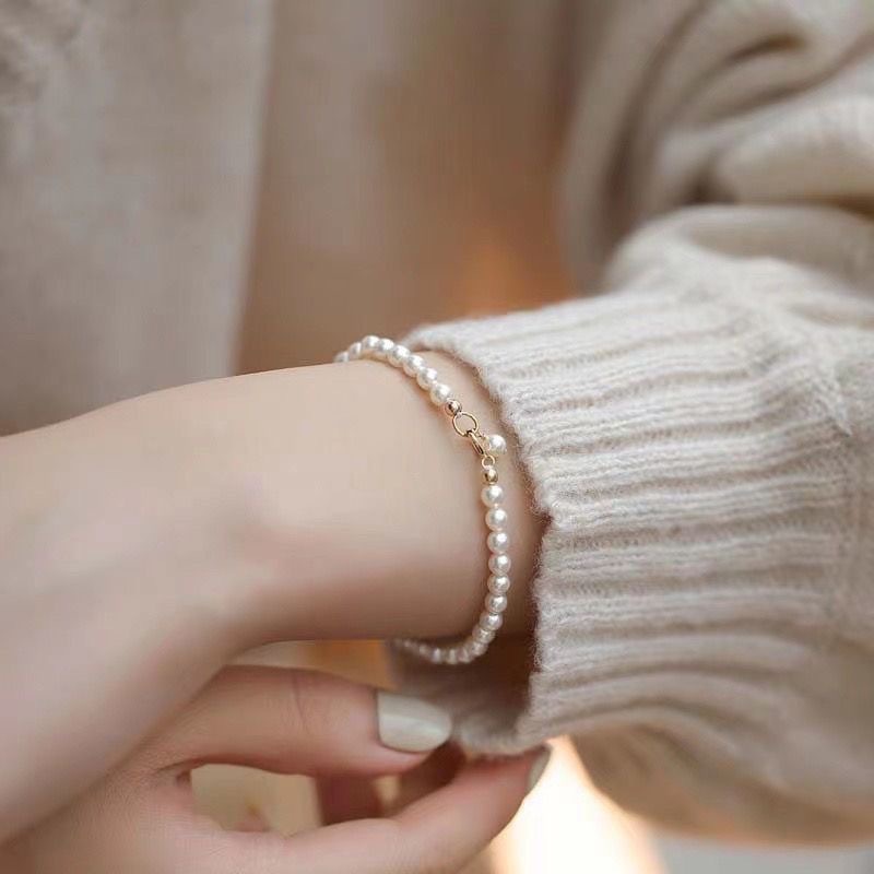Zhengyuan shijia brillante perla pulsera mujer muy fina y simple francés estilo retro moda dulce temperamento nicho accesorios Specification image