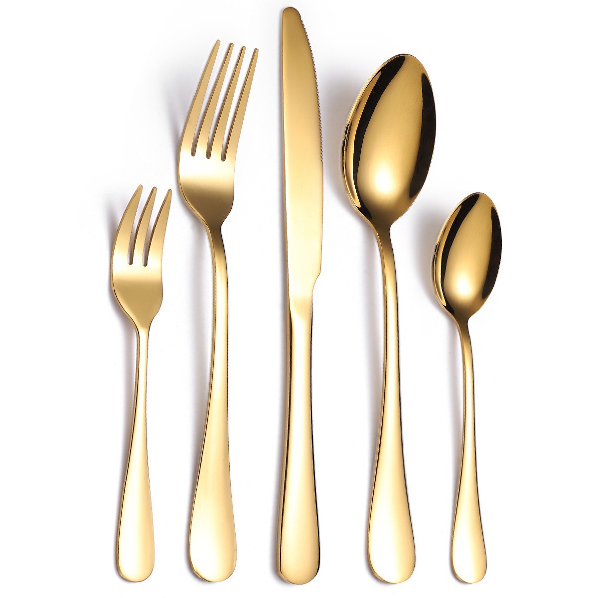 Amazon Cross-Border 1010 Stainless Steel Tableware Set Hotel Western-Plated Steak Knife, Fork And Spoon 4 Main Parts Item Picture
