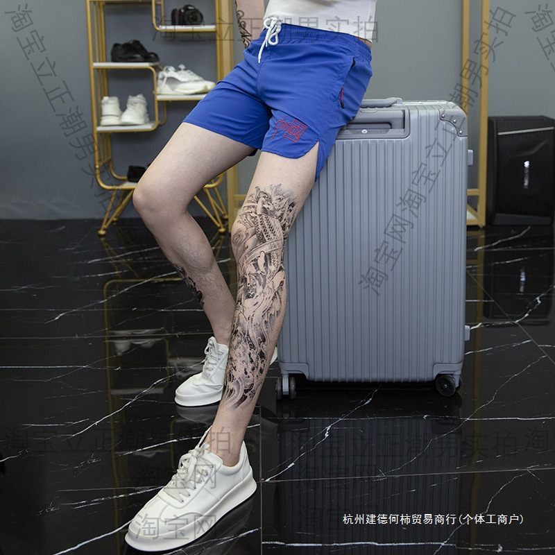 Trendy ice silk quick-drying three-inch pants for men, summer thin sporty outerwear casual shorts, Chinese trend four-inch mid-length pants, beach pants Application Scenario