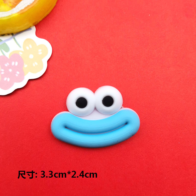 Cartoon Pvc Soft Patch Sausage Mouth Eyes Series Diy Headwear Hairpin Water Cup Mobile Phone Shell Accessories Specification drawing