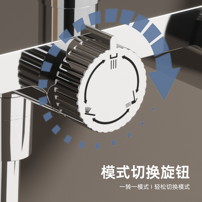 Cross-border foreign trade best-selling large shower, hot and cold shower head set, all-copper light luxury bathroom, round top spray, home hotel details Picture