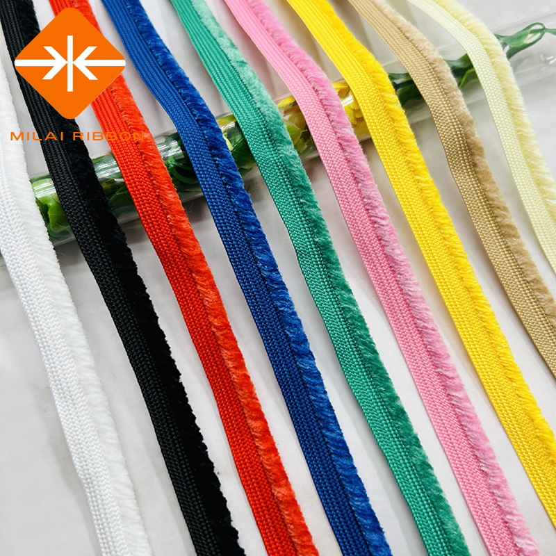 彩色羊羔绒子母带滚边绳家纺靠垫被套包边条牙绳秋冬毛呢裙子嵌条