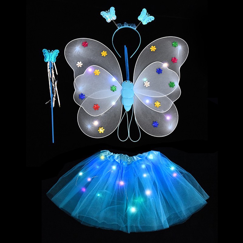 Children's toys: butterfly wings, luminous butterfly wings, sequined butterfly wings, double-layer butterfly wings, luminous wings, street stalls, scenic spots, parks, best-selling toys Specification image