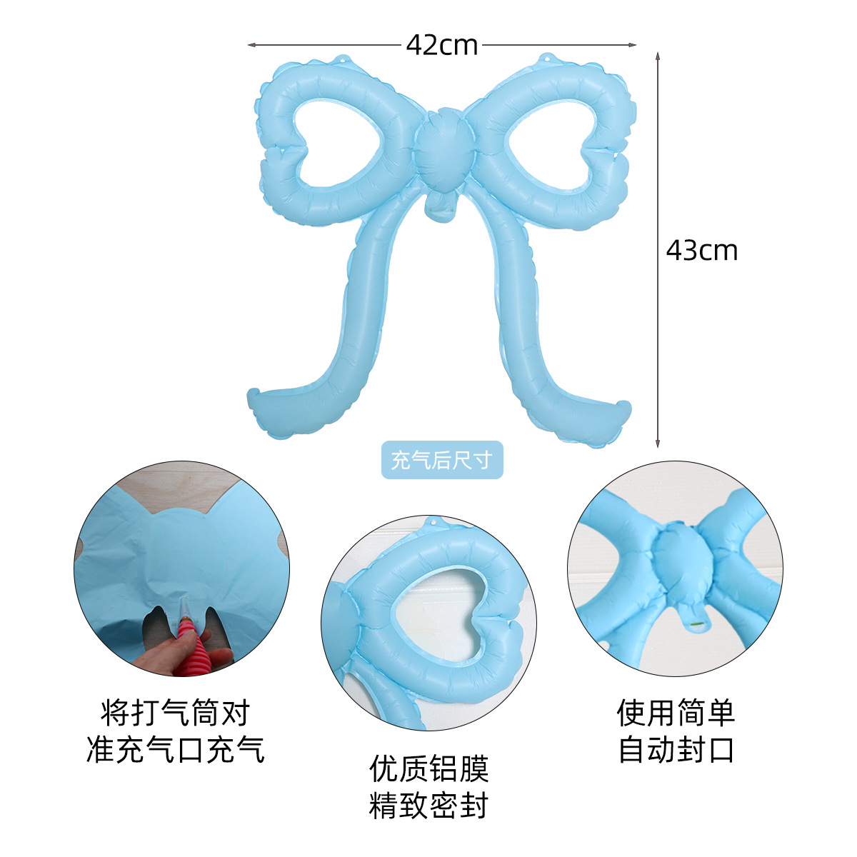 Matte heart-shaped bow balloons, aluminum film balloons, cross-border party decoration and arrangement, photo props, balloon decorations Specification image