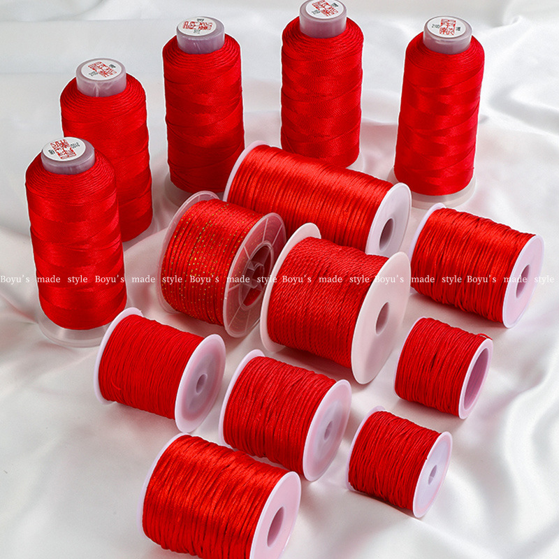 Wholesale red rope bracelets, jade thread hand-woven bracelets, diy woven ropes, red ropes, red thread ropes, red woven rope threads Specification image
