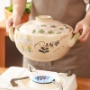 Japanese-style clay pot, household soup and stew pot, large Mantoyaki ceramic pot, open flame gas high-temperature resistant gas stove, clay pot Item Picture
