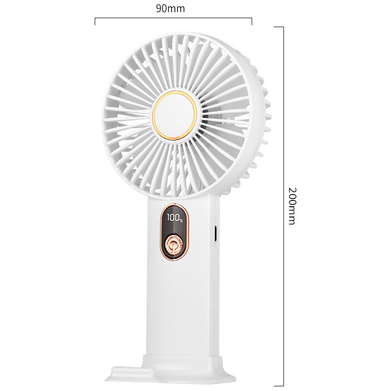 新品数显风扇/手持迷你小型白底实物图