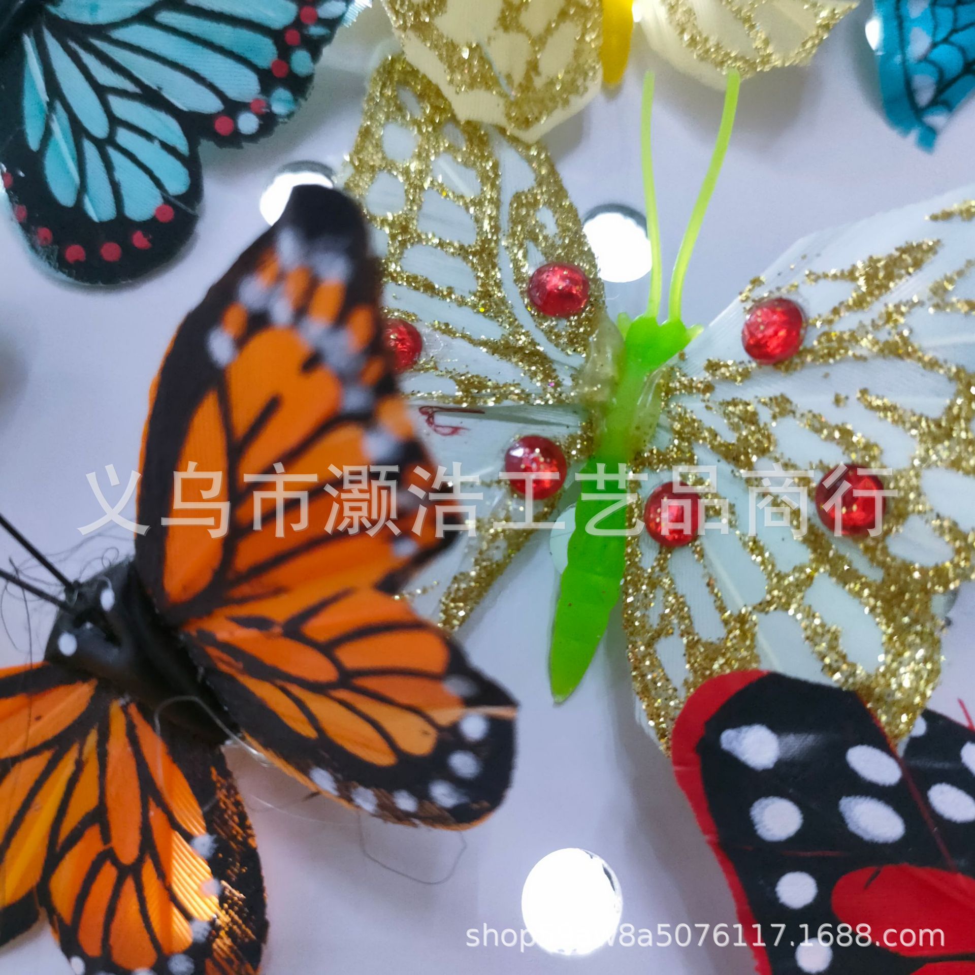 Simulation Butterfly Three-Dimensional Decoration/Real Feather Butterfly/Simulation Color Butterfly/Feather Butterfly Accessories/Decoration details Picture
