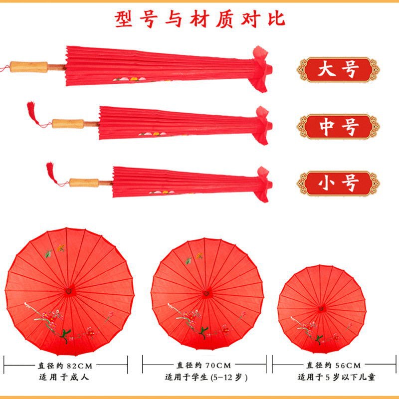 国潮批发批发古典舞蹈伞舞台演出伞绸布伞道具伞旗袍走秀伞工艺装饰伞细节图