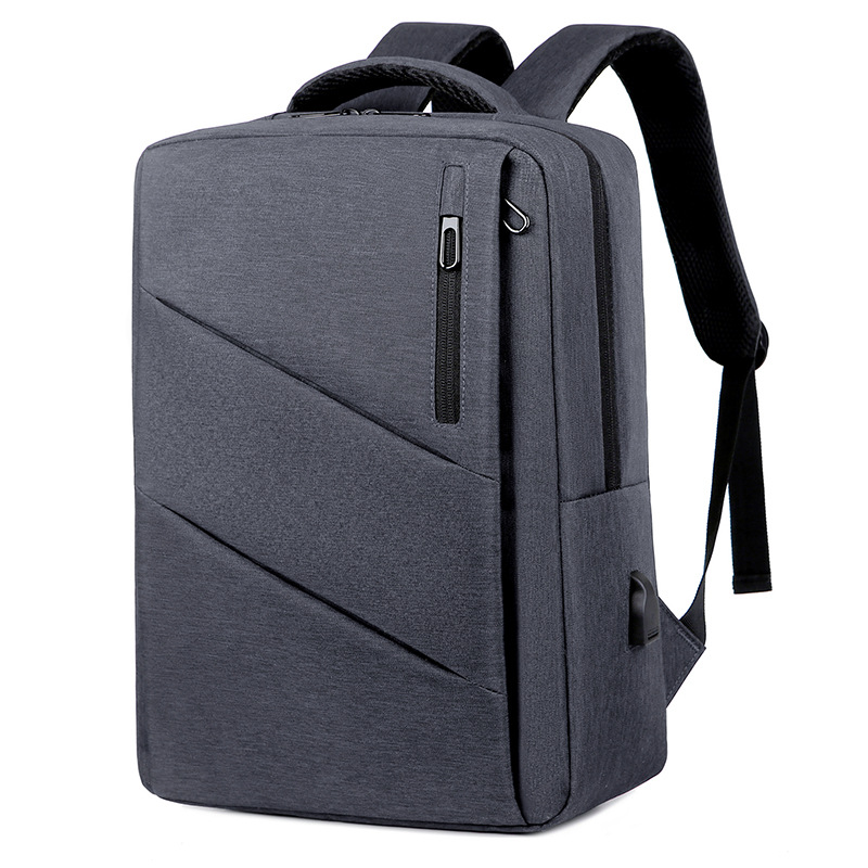 New cross-border in-stock backpack for men, a business and casual computer bag that can be printed with logos, a simple and large-capacity travel backpack Item Picture