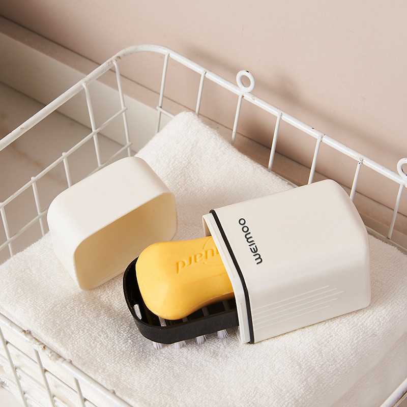 Wholesale soap boxes, portable mini soap boxes with LIDS and brushes, sealed for business trips, high-end travel soap boxes Specification image