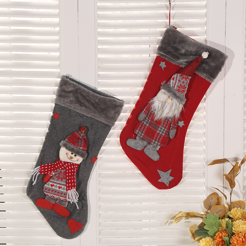 2021 Christmas Decorations Christmas deer Snowman Gift Socks Christmas Gift bag Santa socks decorations thumbnail