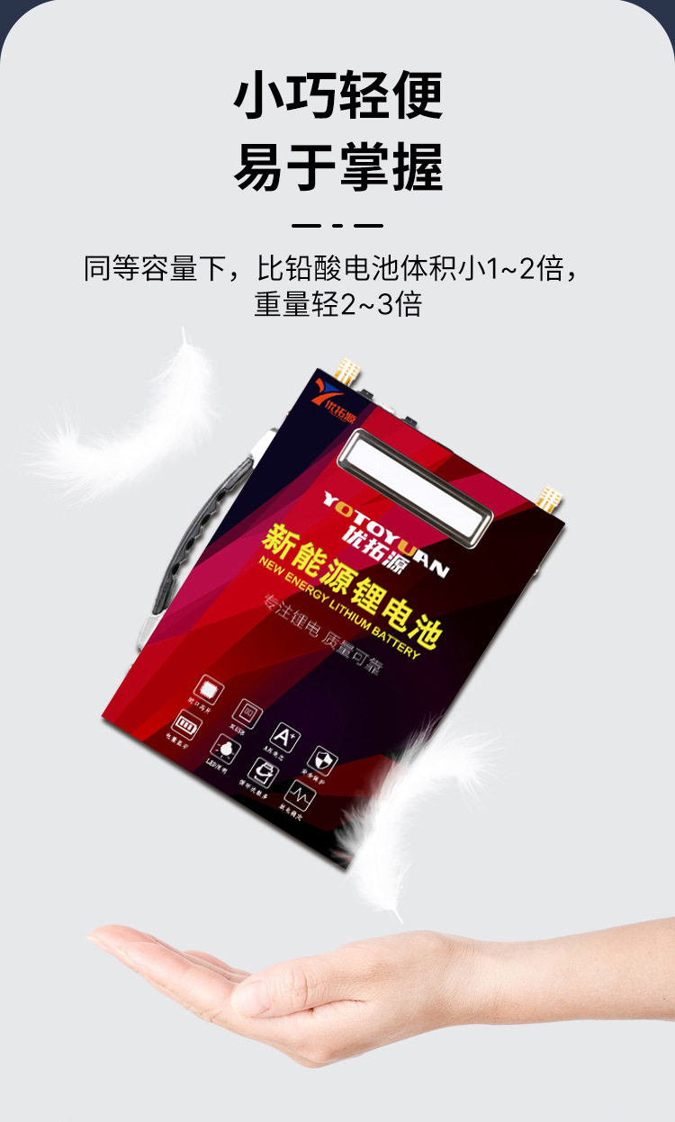 Wholesale of portable outdoor large-capacity 12V lithium battery ternary polymer mobile power banks, electrical and electronic batteries pic 9