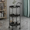 Nordic light luxury small coffee table trolley, living room side table, bedroom movable side cabinet corner table with wheels, balcony small round table details Picture