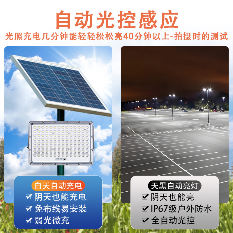 Cross-border high-power solar floodlights for football fields, basketball courts, floodlights, high-pole billboards, and courtyard lights Application Scenario