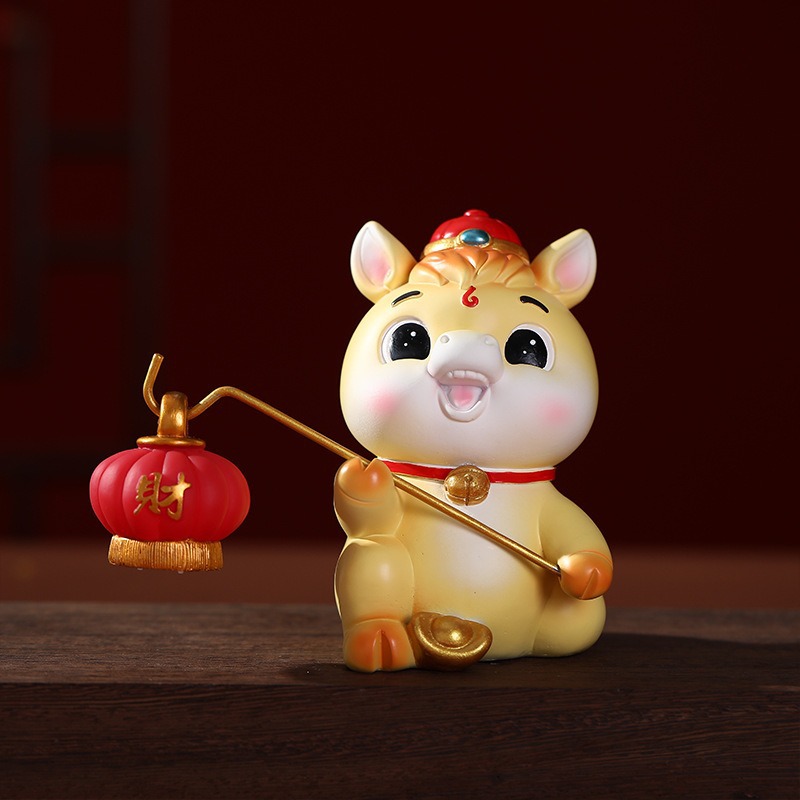 New national trend lantern horse figurines, mascots, desktop home decorations, office ornaments, and great gifts Specification image