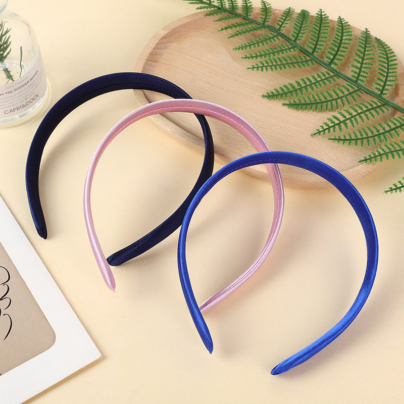 The New 2Cm Wide Solid Color Fabric Hair Band Smooth Fabric Simple Hair Band Without Injury Can Be Diy Design Specification drawing