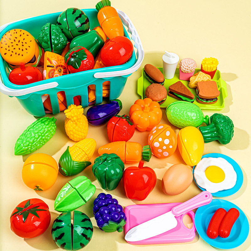 切水果的玩具切切乐女孩仿真蔬菜蛋糕篮子儿童过家家厨房玩具套装图