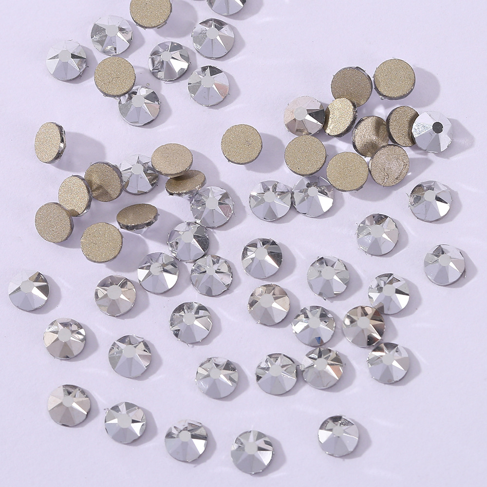 Color Round Flat Bottom Nail Drill Stage Makeup Decoration Rhinestone Diy Hair Clip Hair Clip Accessories Phone Case Accessories Specification drawing