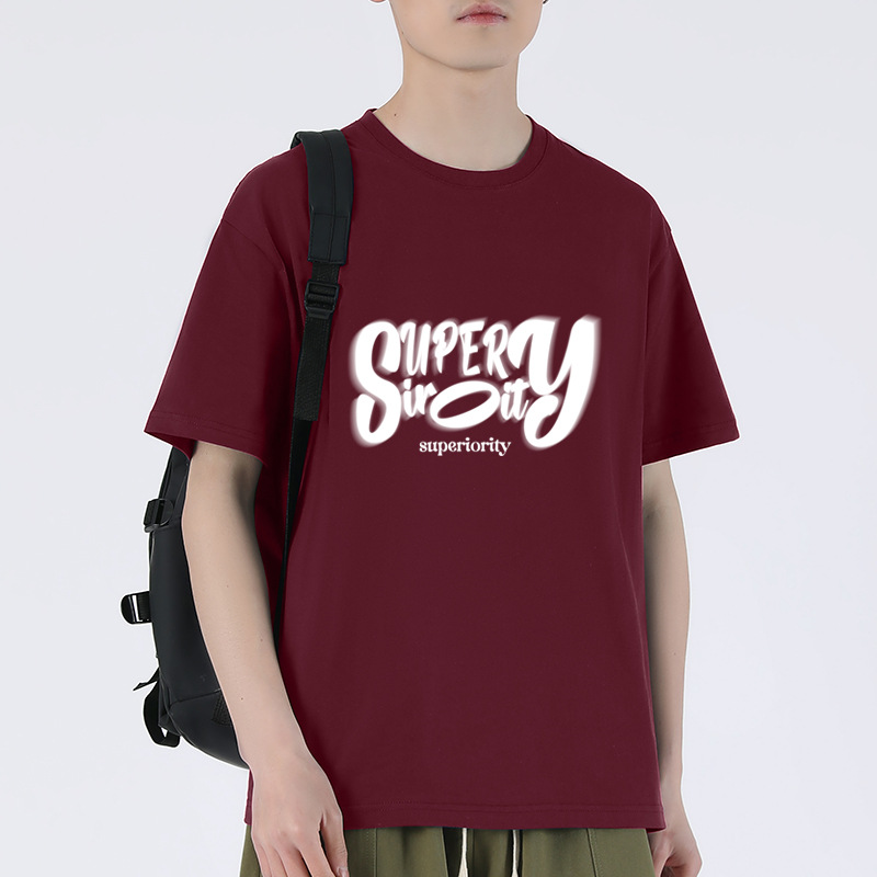 American retro rotating loose short-sleeved T-shirts for both men and women, pure cotton slimming couple short-sleeved T-shirts for men, a summer heavyweight Application Scenario