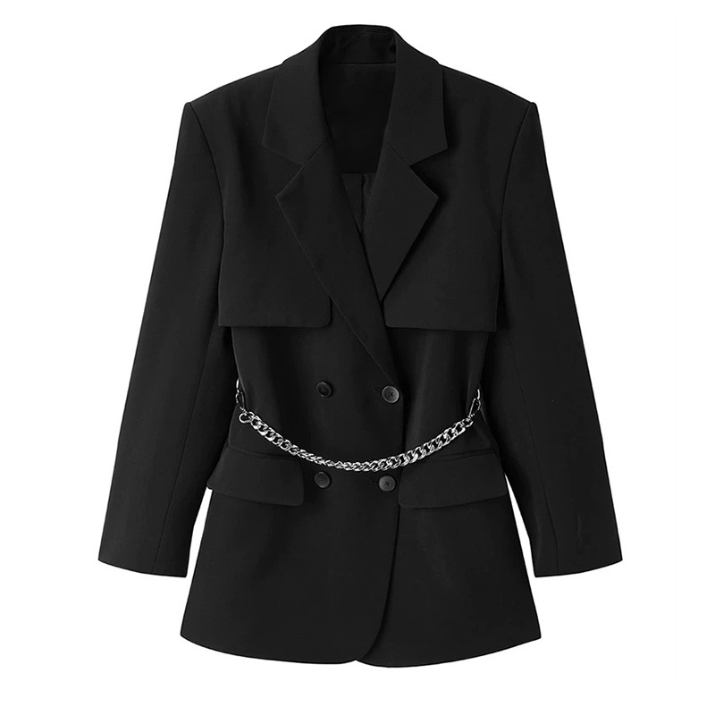 TPN&HOME商场同款女士西装2022年秋冬新款黑色西装外套 A5BAC1701图