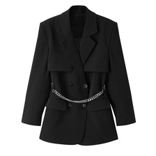 TPN&HOME商场同款女士西装2022年秋冬新款黑色西装外套 A5BAC1701