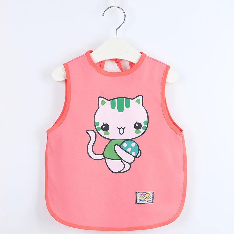 Baby vest-style waterproof princess smock, sleeveless, reversible for children and infants, summer dining bib, thin, breathable and cute Application Scenario