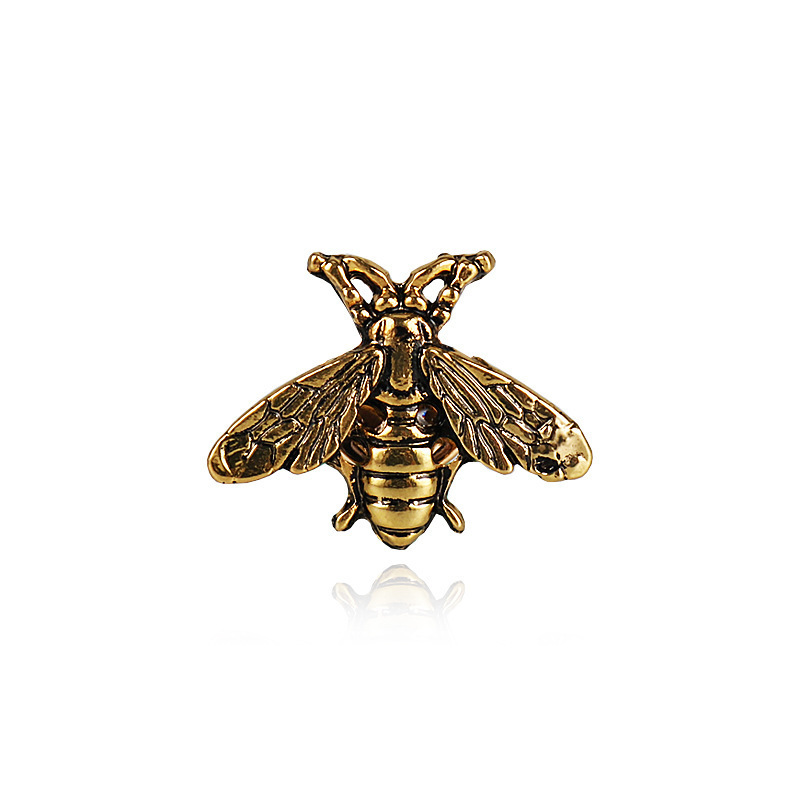 Men's Brooch Vintage Honeybee Alloy Brooch Collar Pin dual Purpose Shirt Suit Accessories Women's Vintage Silver Item Picture