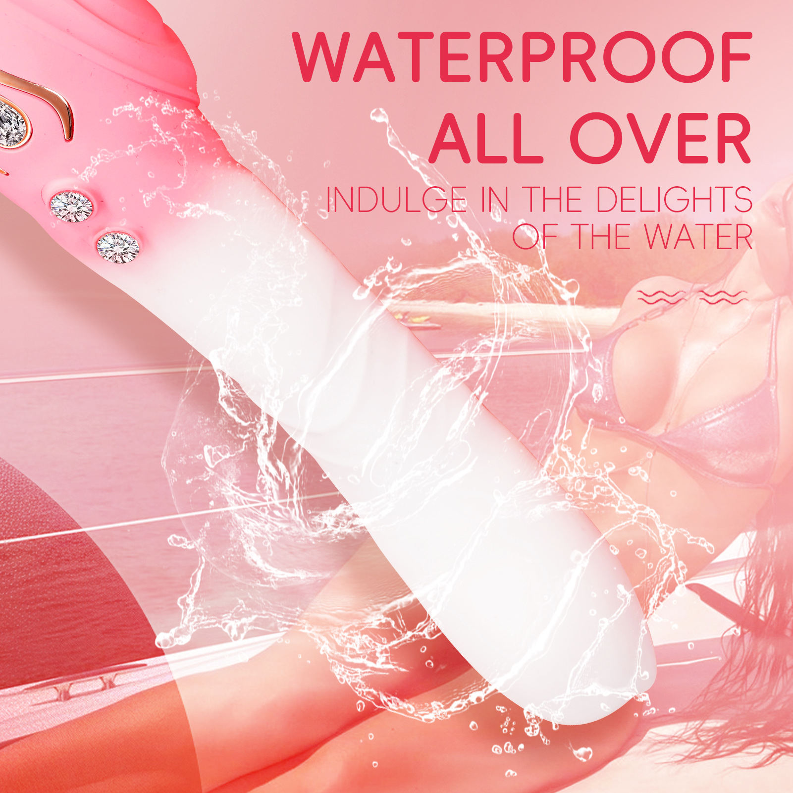 Cross-border new fairy wand teasing G-dot honey bean instant trendy AV masturbation stick adult sex toy Specification drawing