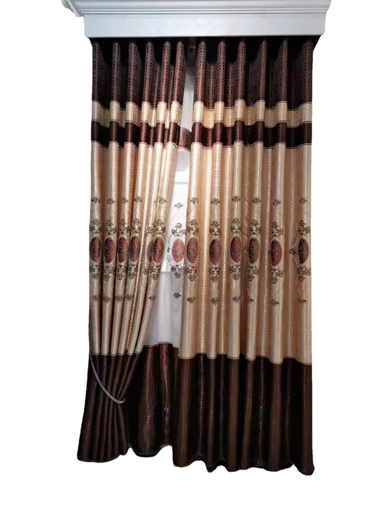 Patchwork Embroidery Blackout Finished Curtain Living Room Bedroom Rental Room Manufacturers Direct Sales Item Picture