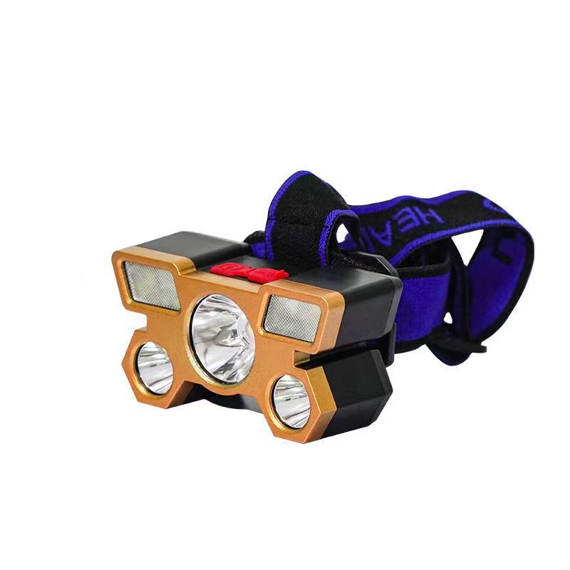 New lightweight sensor waterproof headlamp, running long battery life, five-head high-power night fishing outdoor dedicated head-mounted lamp Item Picture