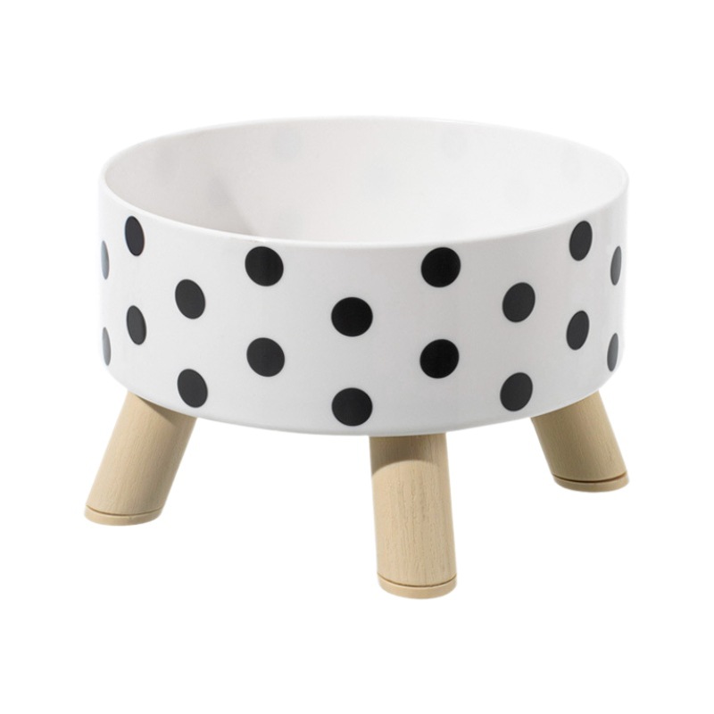 Stainless steel anti-knock high-legged pet bowl, large-mouth anti-slip feeding basin, cat and dog food utensils manufacturer wholesale Item Picture