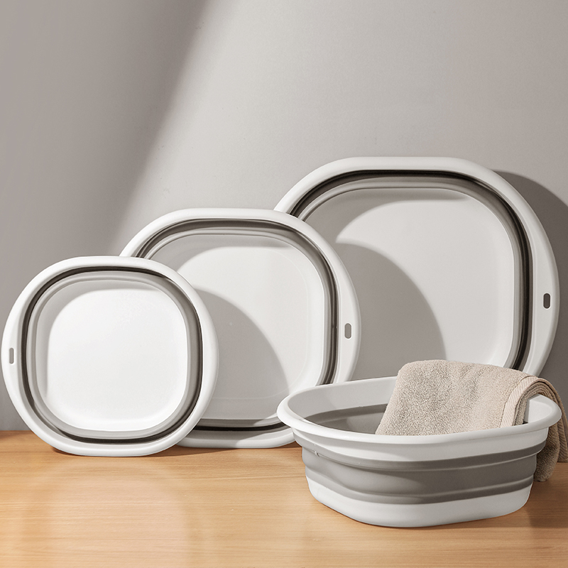 Portable silicone collapsible wash basin foot basin Wash basin Student dormitory plastic foot basin multi-purpose basin 0846-0926 Application Scenario
