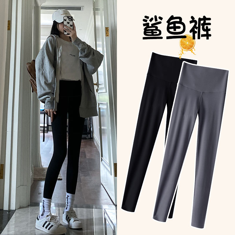Autumn And Winter Shark Pants Tight Height Waist Belly Lift Hip Barbie Pants Black Wear Yoga Plus Velvet Leggings Wholesale Women Specification drawing